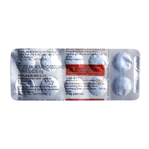 etilaam md 0.25mg tablet 10's